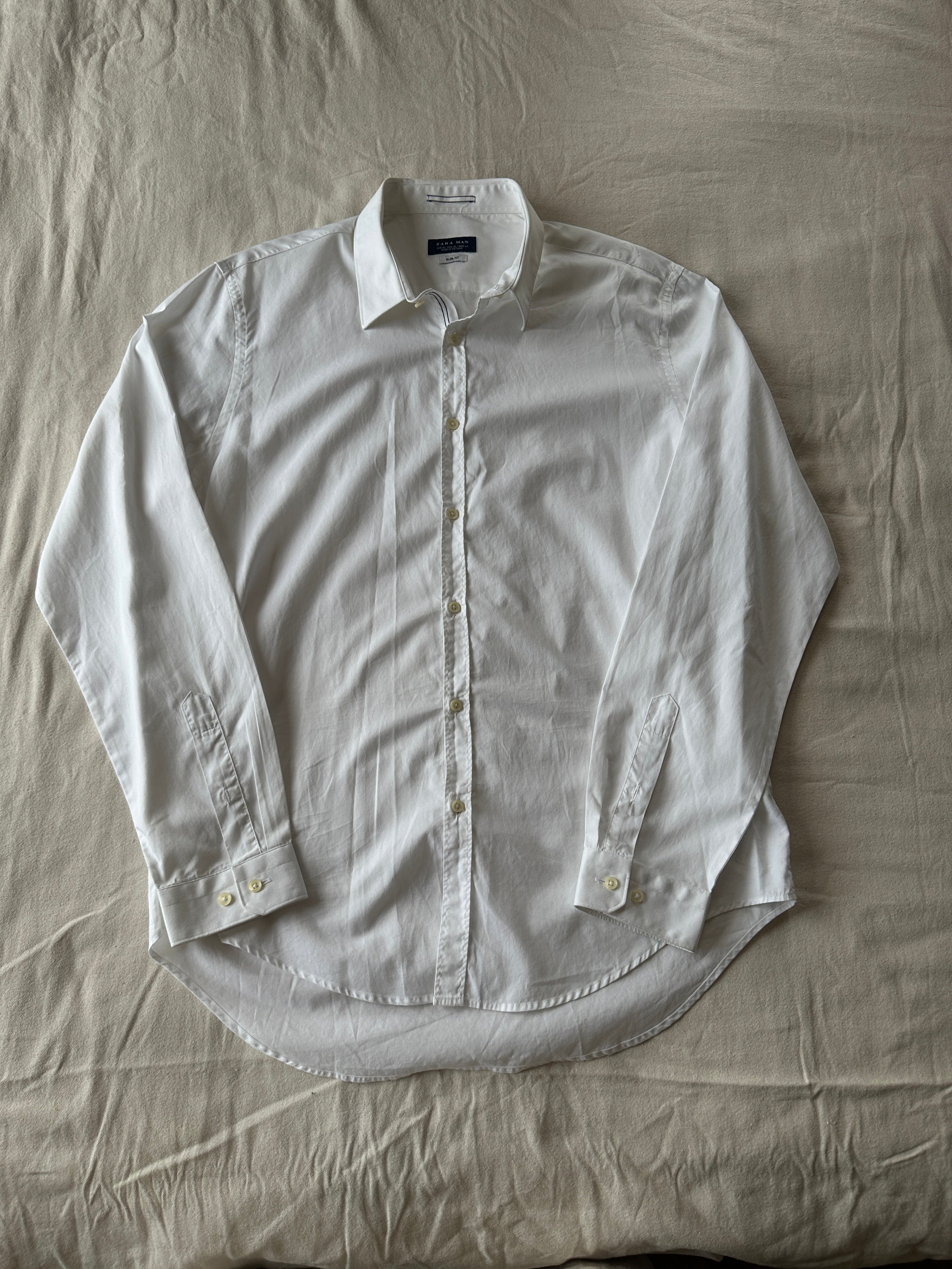 Zara — Camisa Blanca, Talla XL