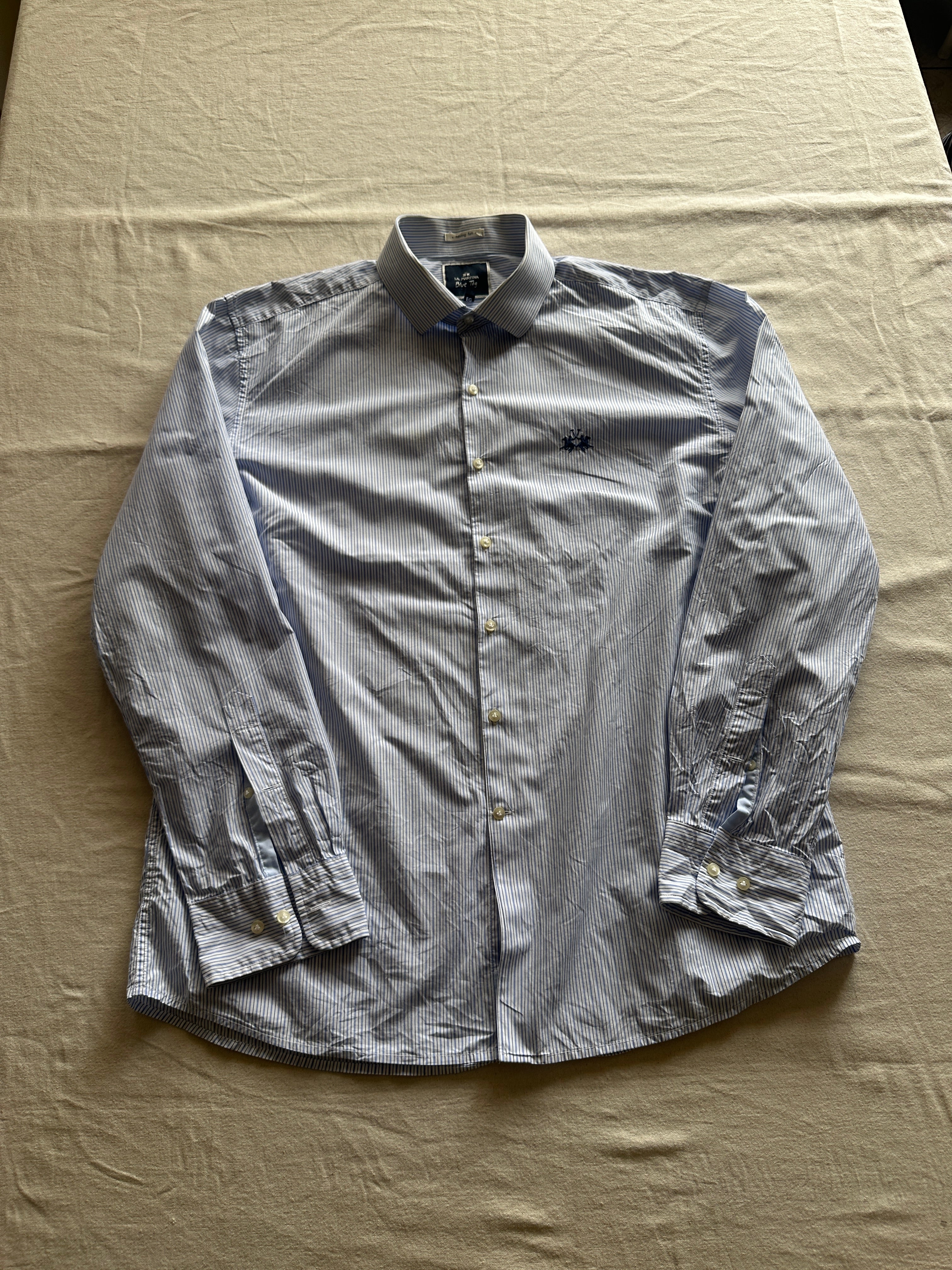La Martina — Camisa Rayas Blue Tag, Talla XL