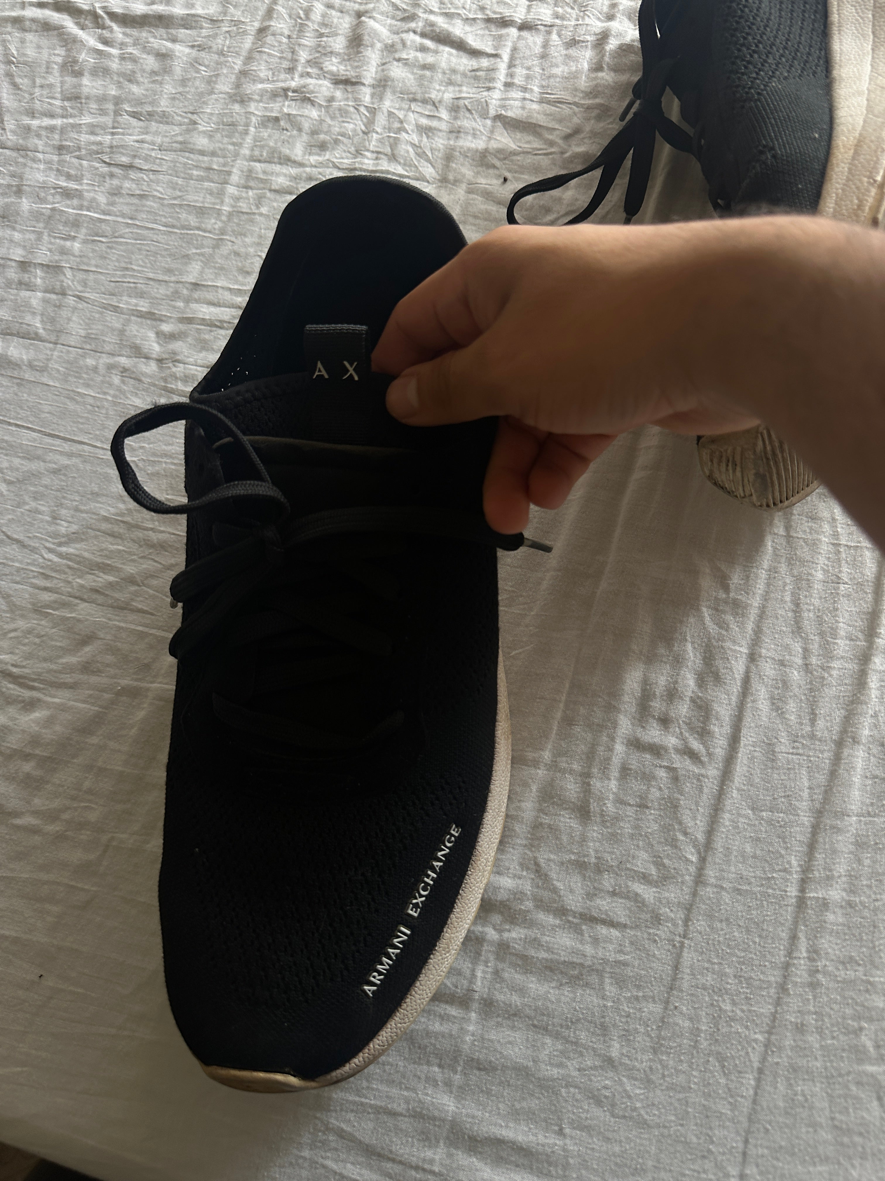 Armani Exchange — Zapatillas Negras, Talla 45