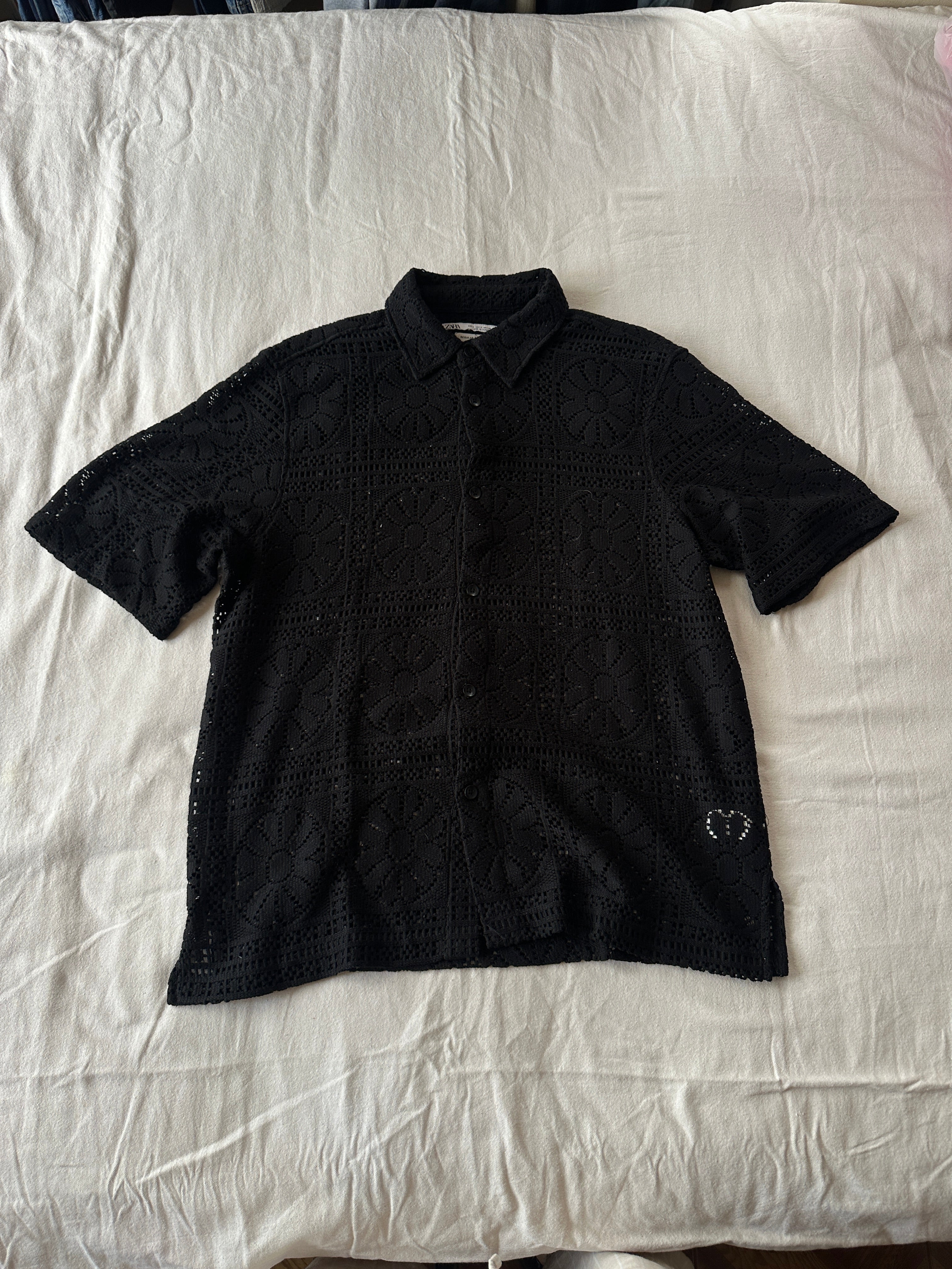 Zara — Camisero Hilo, Talla S