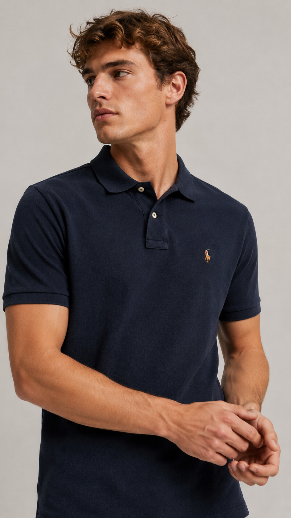 Ralph Lauren — Nuevo Polo Camisero Negro, Talla L