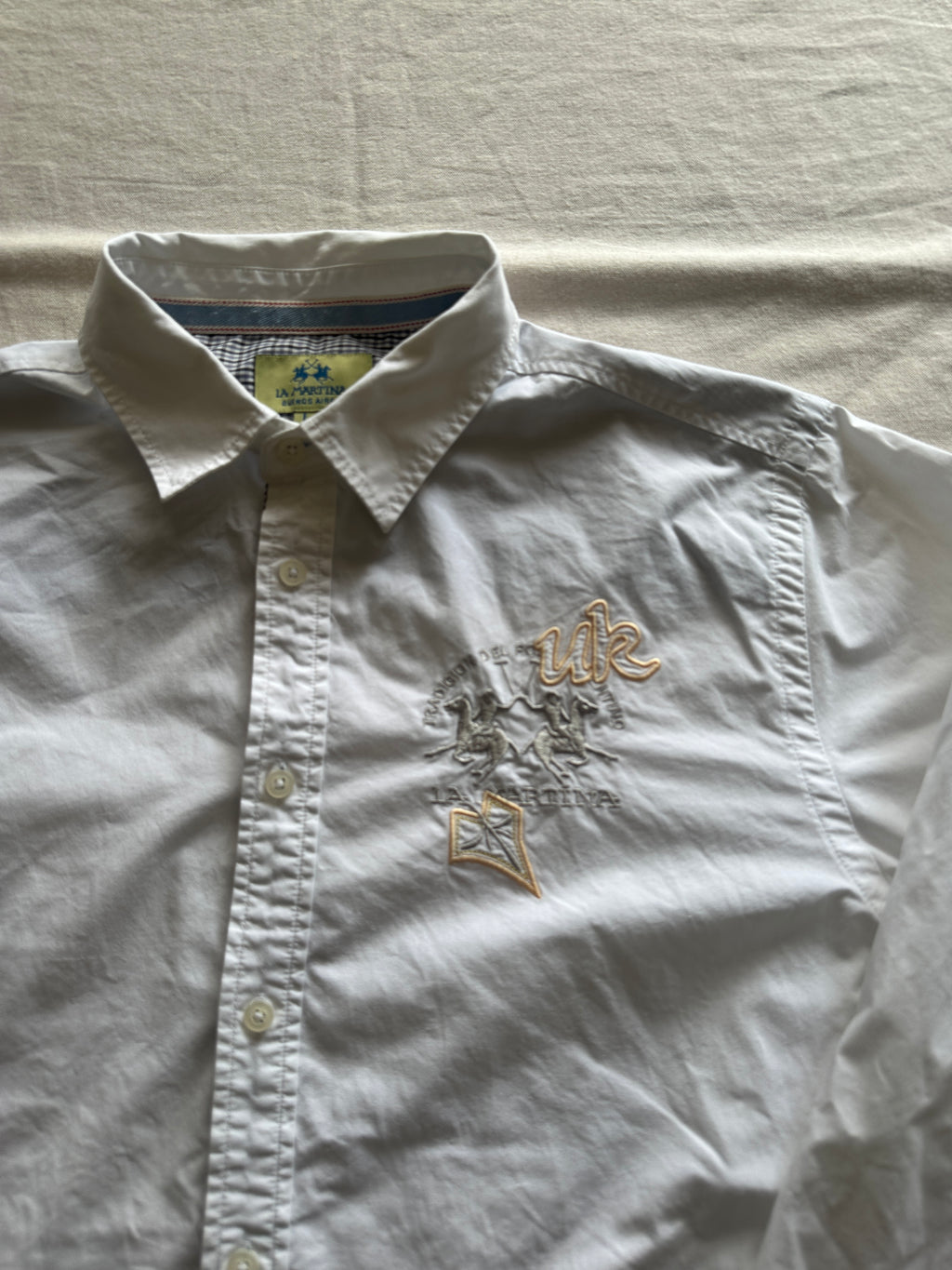 La Martina — Camisa Blanca Coleccion UK, Talla L