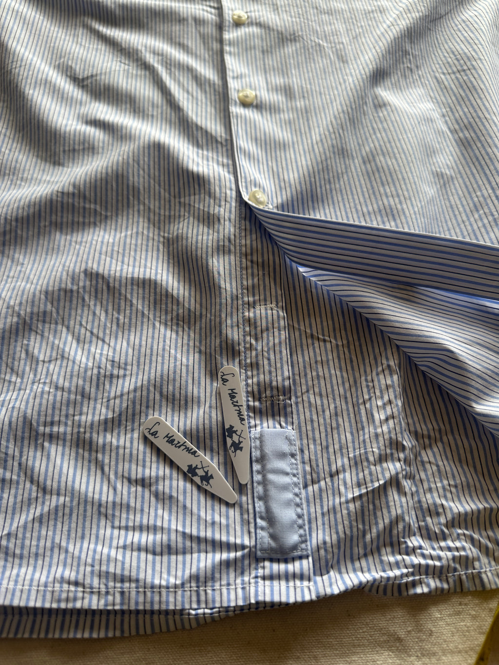 La Martina — Camisa Rayas Blue Tag, Talla XL