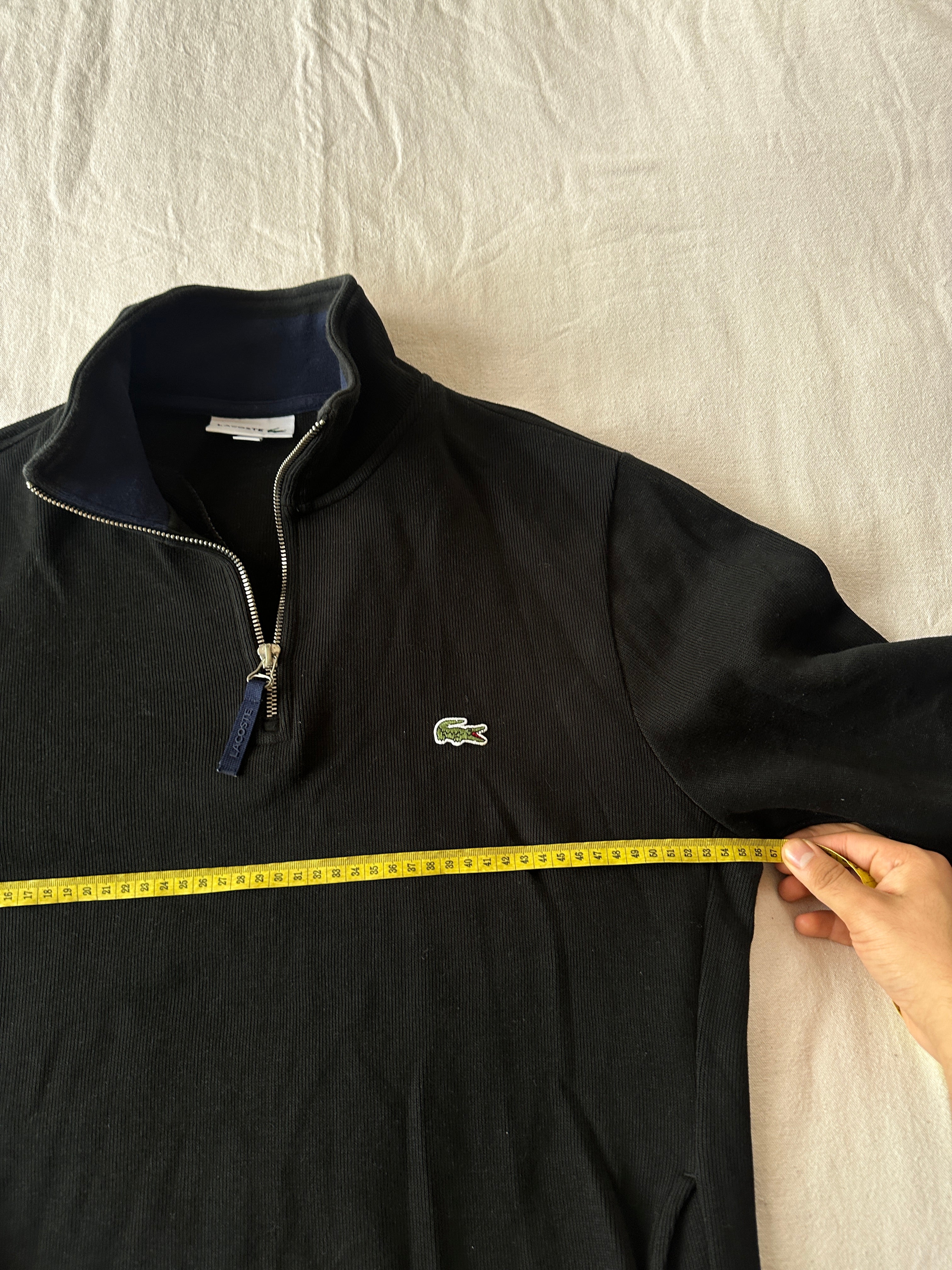 Lacoste — Quarterzip Negro, Talla L