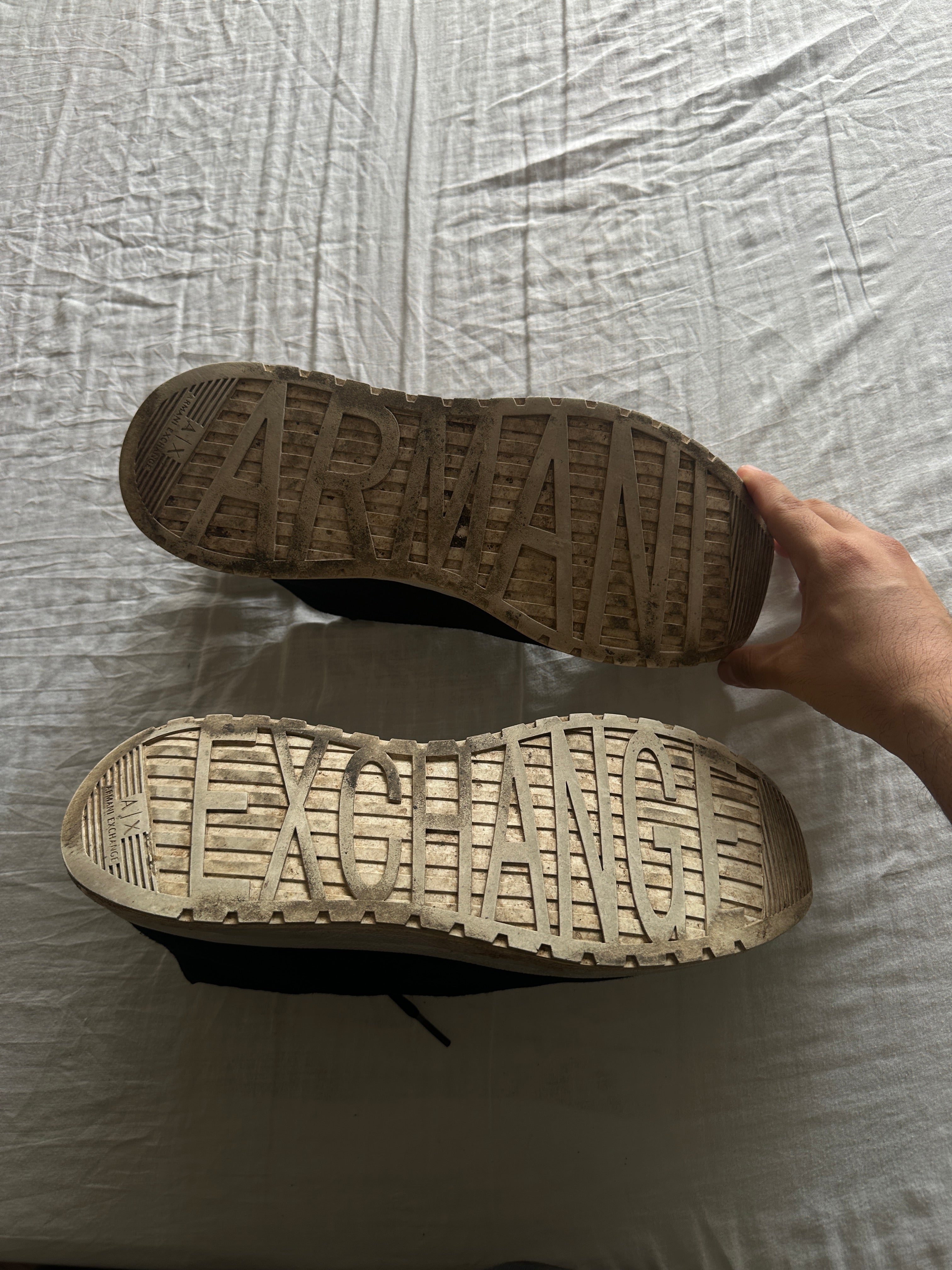 Armani Exchange — Zapatillas Negras, Talla 45