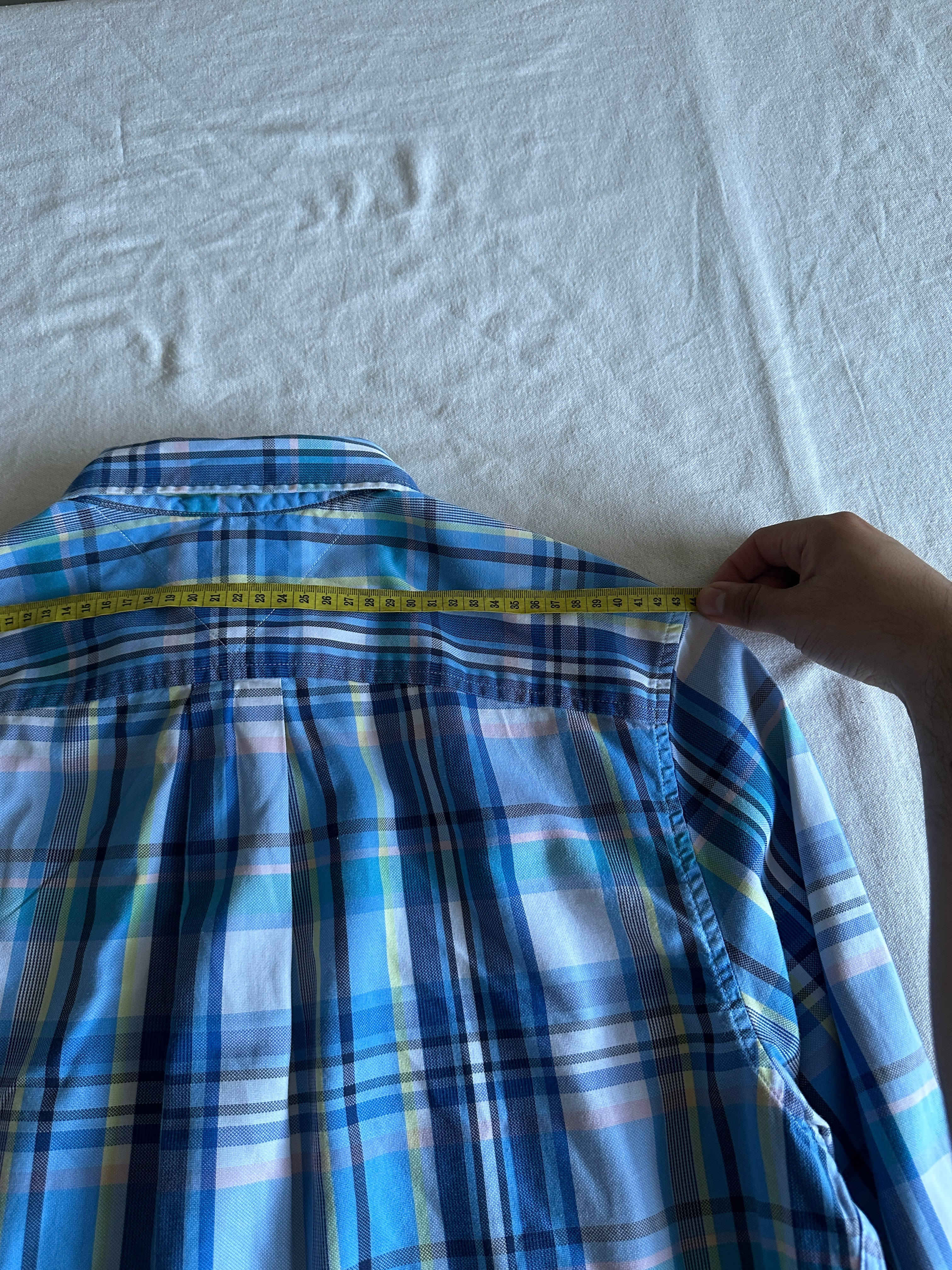 1. Tommy Hilfiger — Camisa Cuadros Azules, Talla S