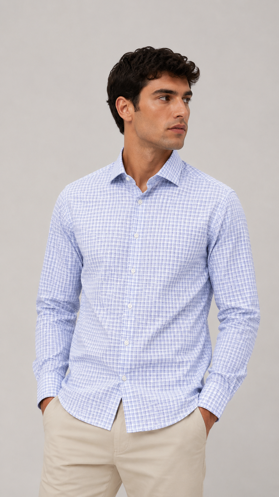 Michael Kors — Camisa Cuadros Slimfit, Talla M