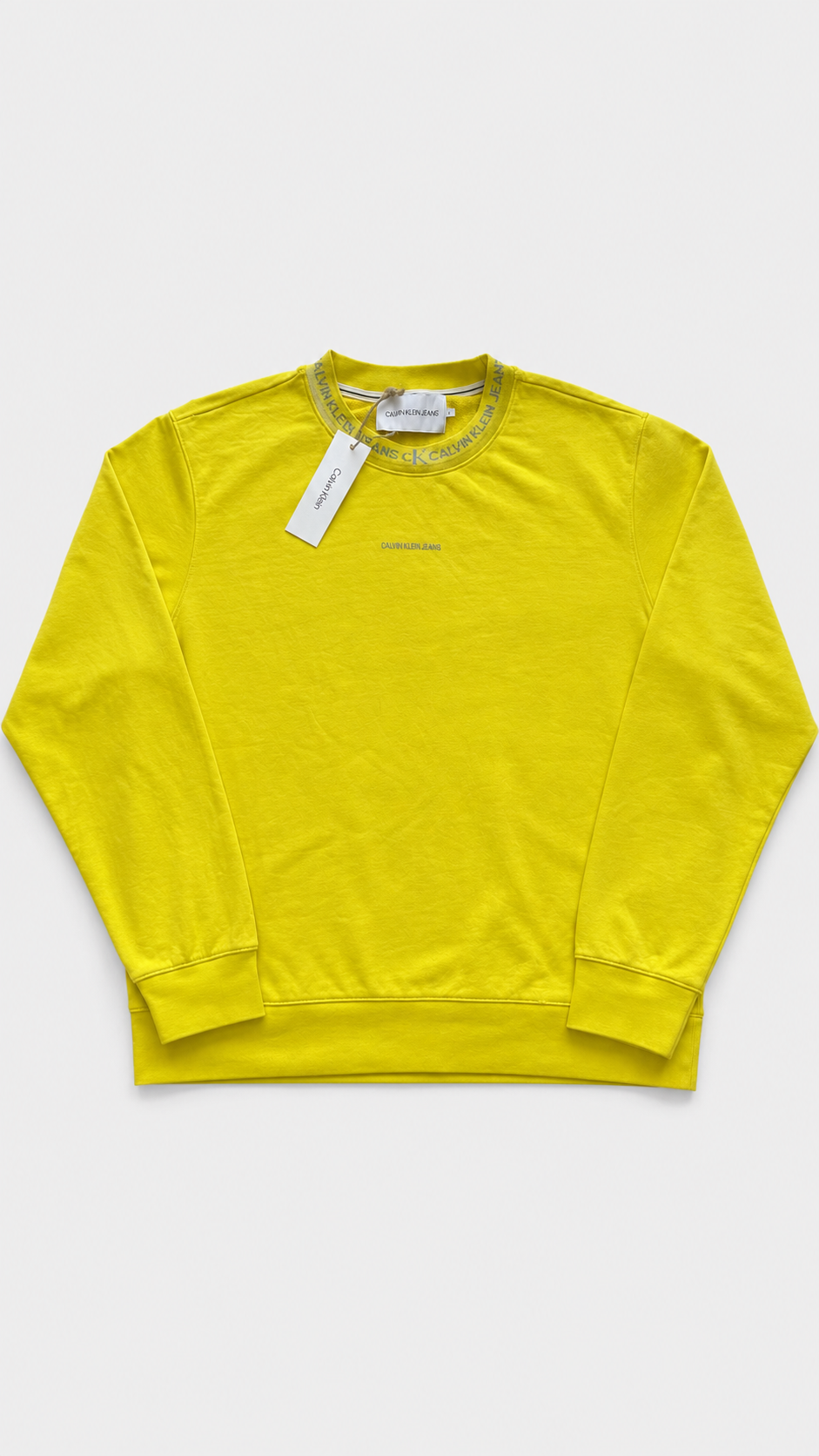 Calvin Klein — Nuevo Polera Amarillo, Talla L