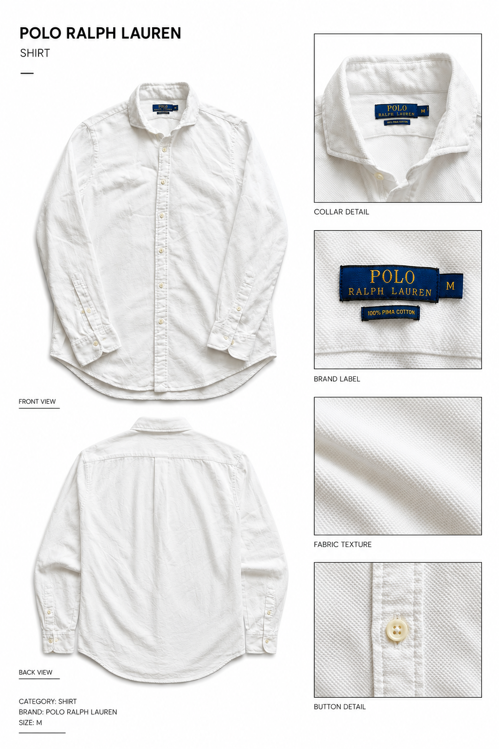 Ralph Lauren — Nuevo Camisa Nueva, Talla M