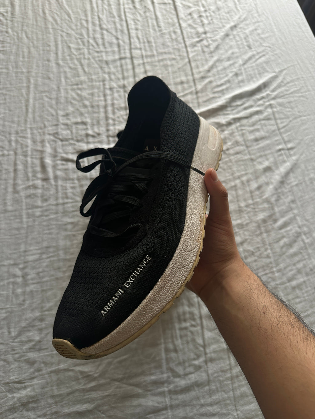 Armani Exchange — Zapatillas Negras, Talla 45