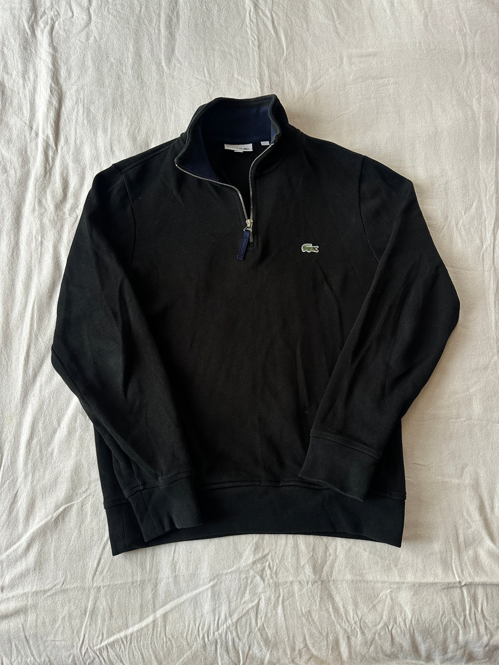 Lacoste — Quarterzip Negro, Talla L