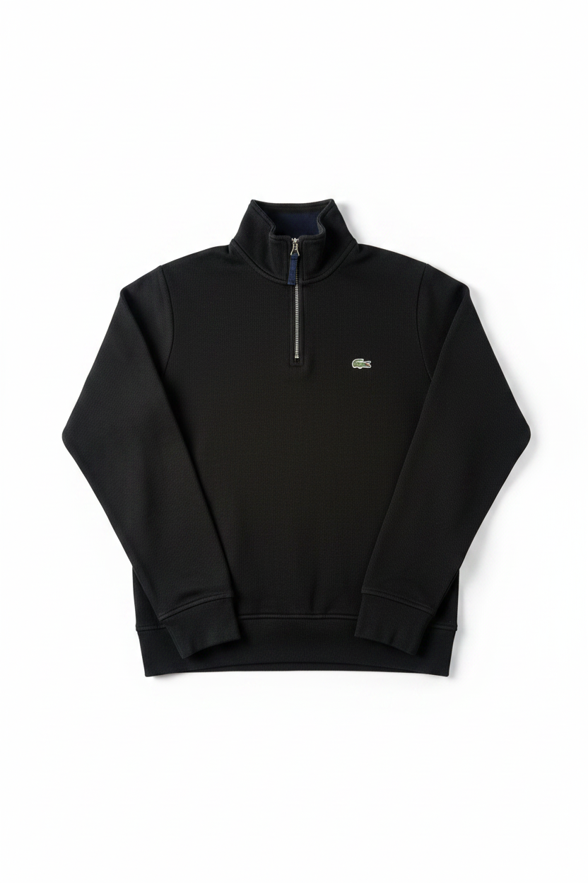 Lacoste — Quarterzip Negro, Talla L