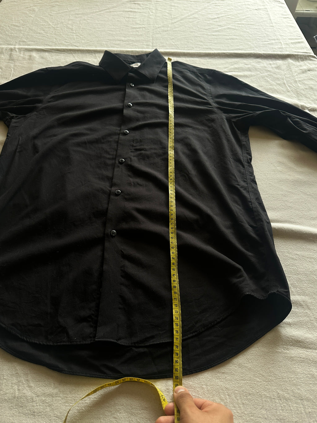 Calvin Klein — Camisa Negra Slimfit, Talla L