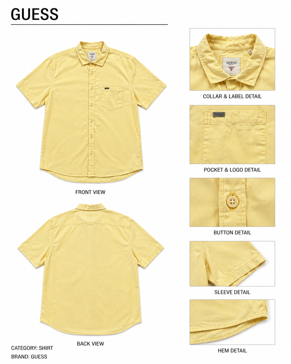 Guess — Camisa Manga Corta, Talla S