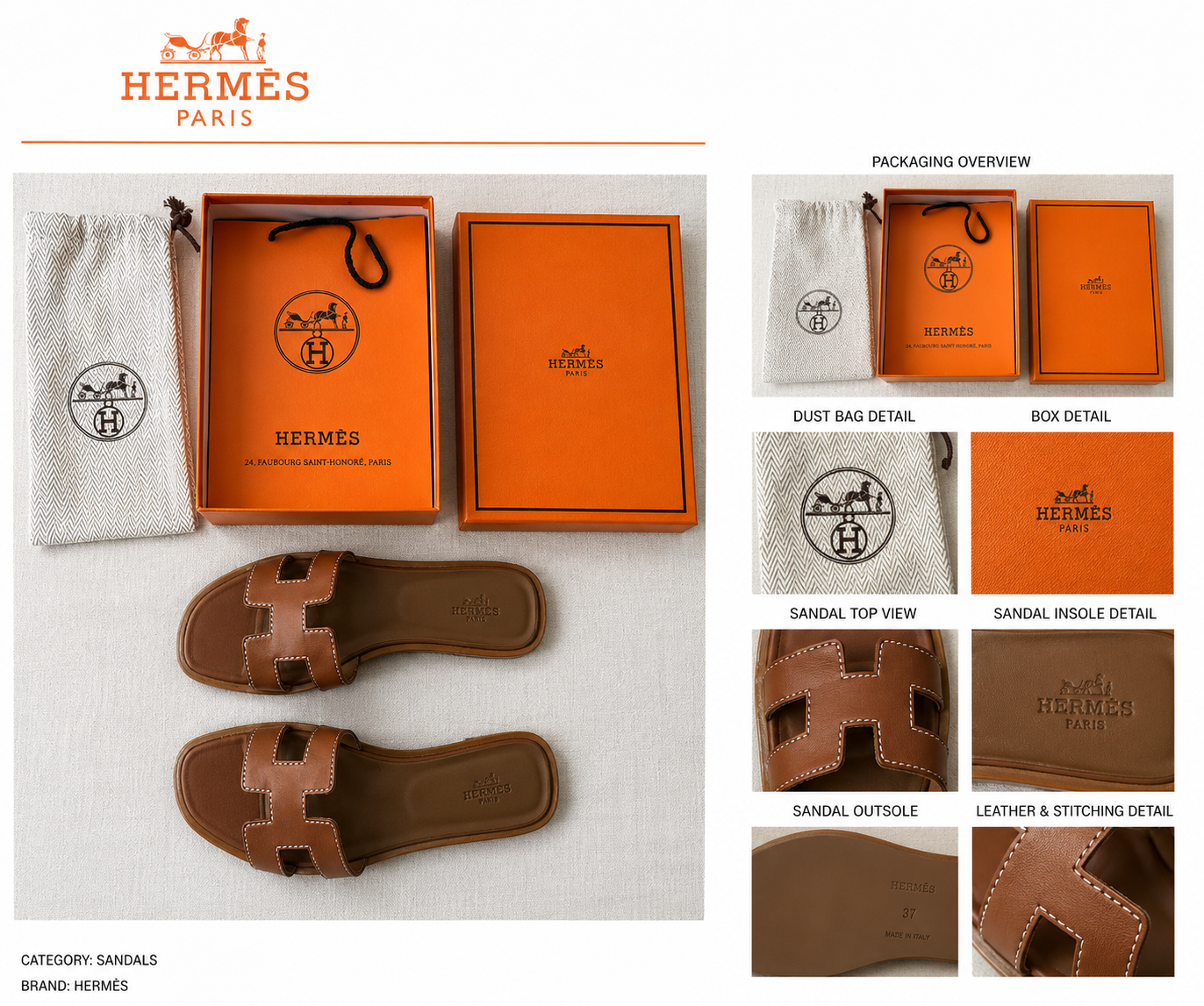 Hermes — Nuevo Sandalias Exclusivas Accesorios , Talla 42