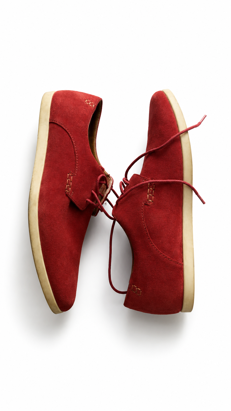 Clarks — Zapatos Gamuza Roja, Talla 45