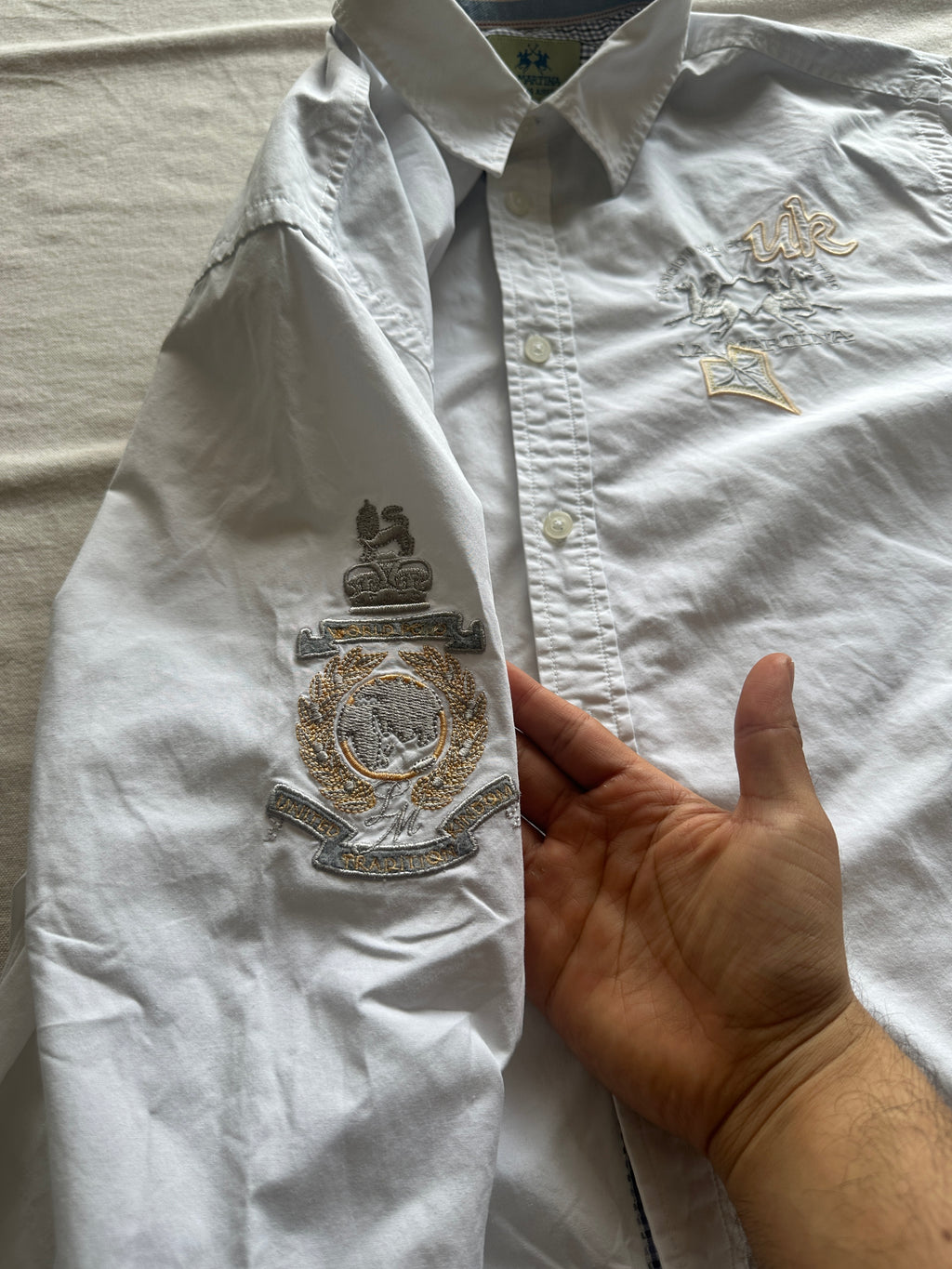 La Martina — Camisa Blanca Coleccion UK, Talla L