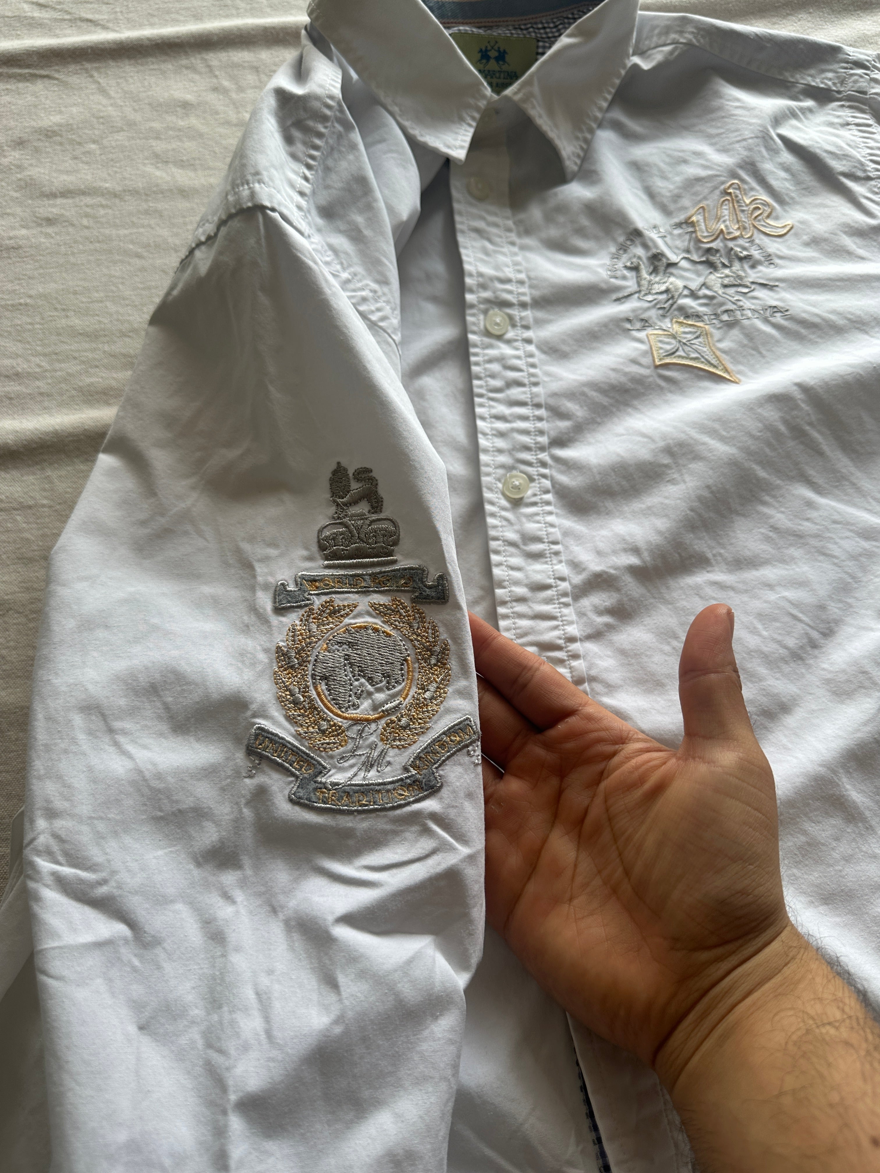 La Martina — Camisa Blanca Coleccion UK, Talla L