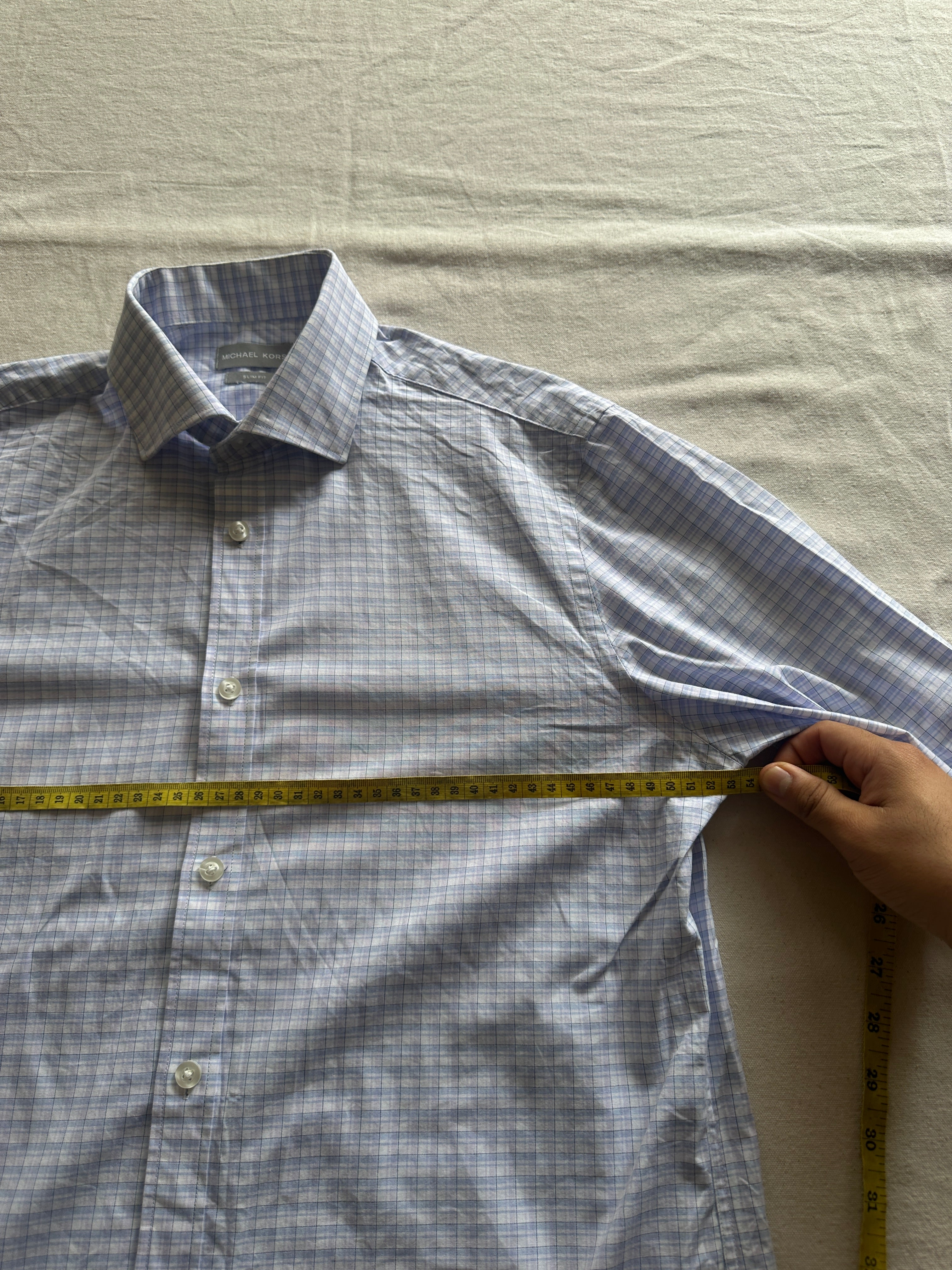 Michael Kors — Camisa Cuadros Slimfit, Talla L