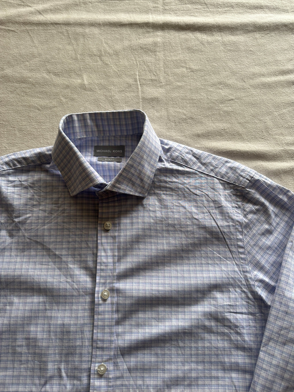 Michael Kors — Camisa Cuadros Slimfit, Talla L