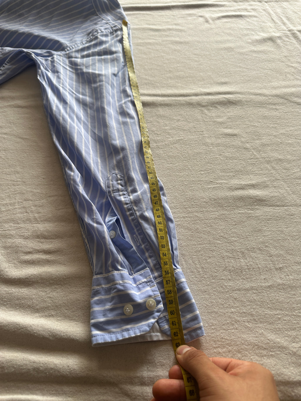 La Martina — Camisa Rayas Celeste, Talla S