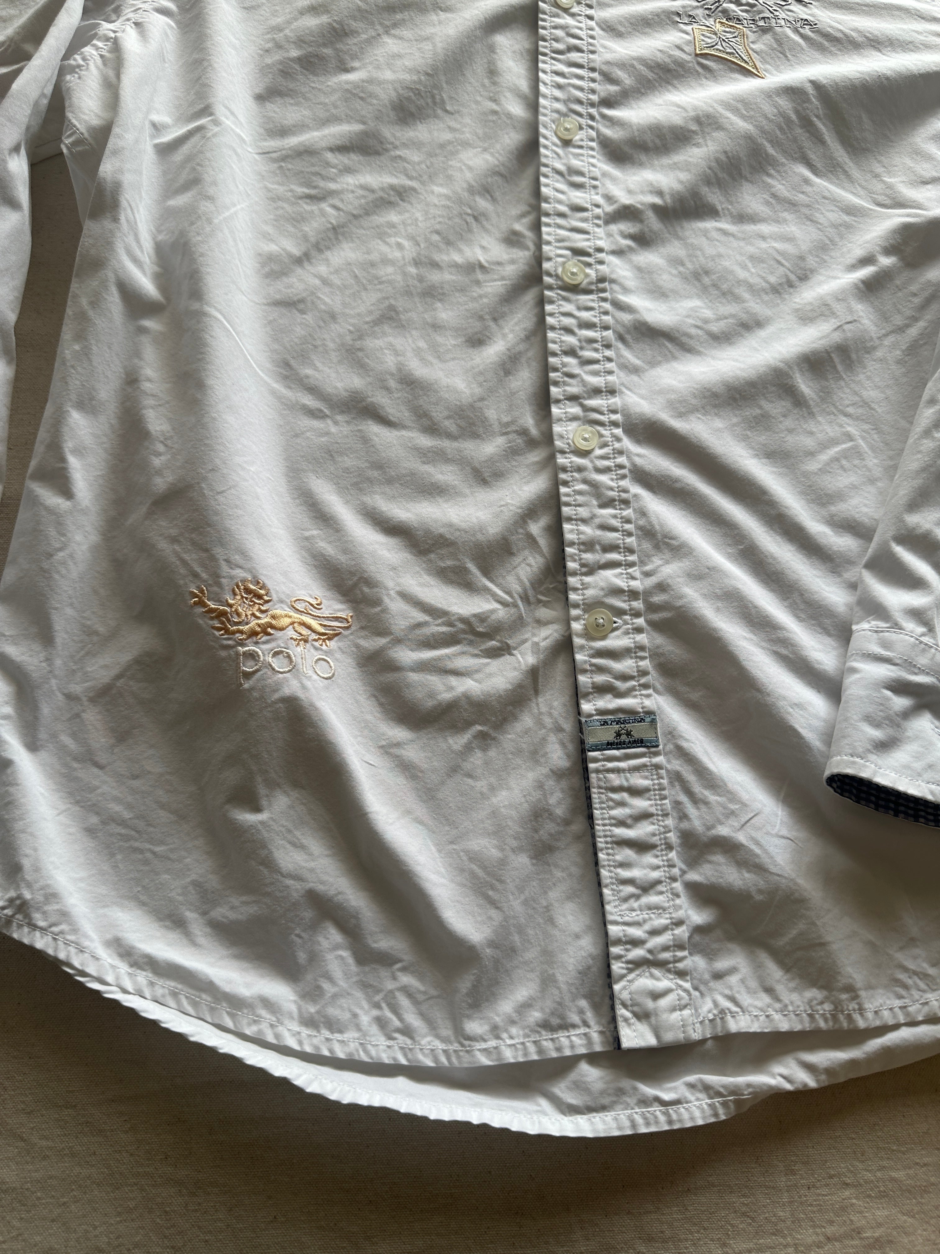 La Martina — Camisa Blanca Coleccion UK, Talla L