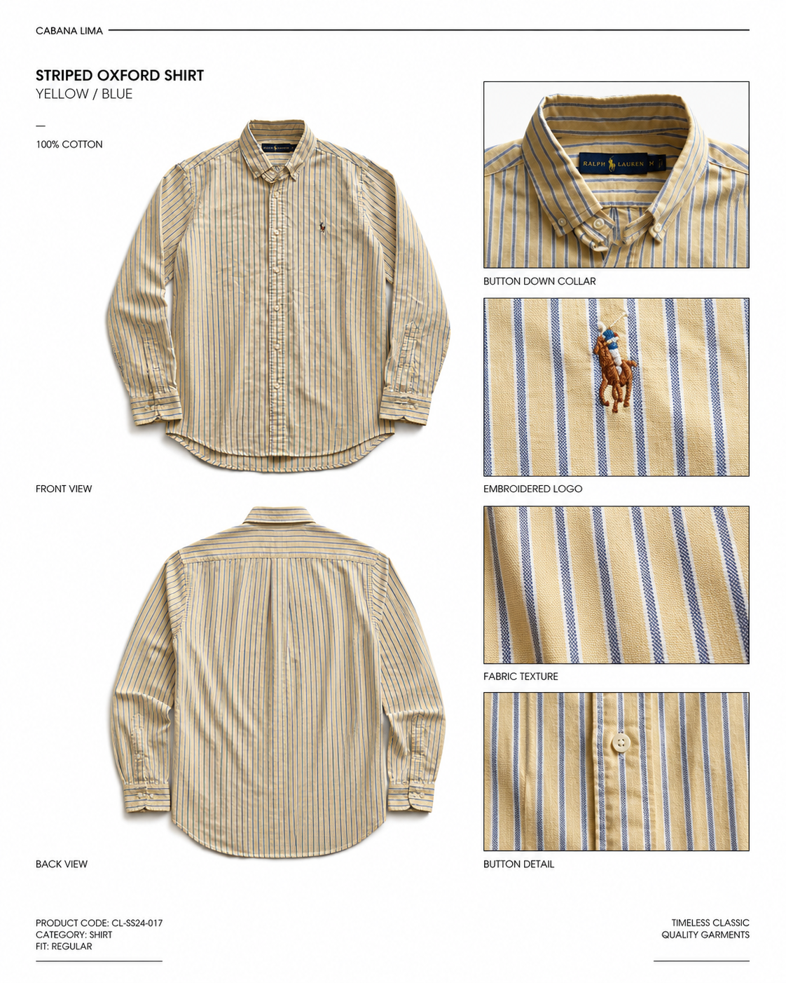 Ralph Lauren — Nuevo Camisa Oxford, Talla M
