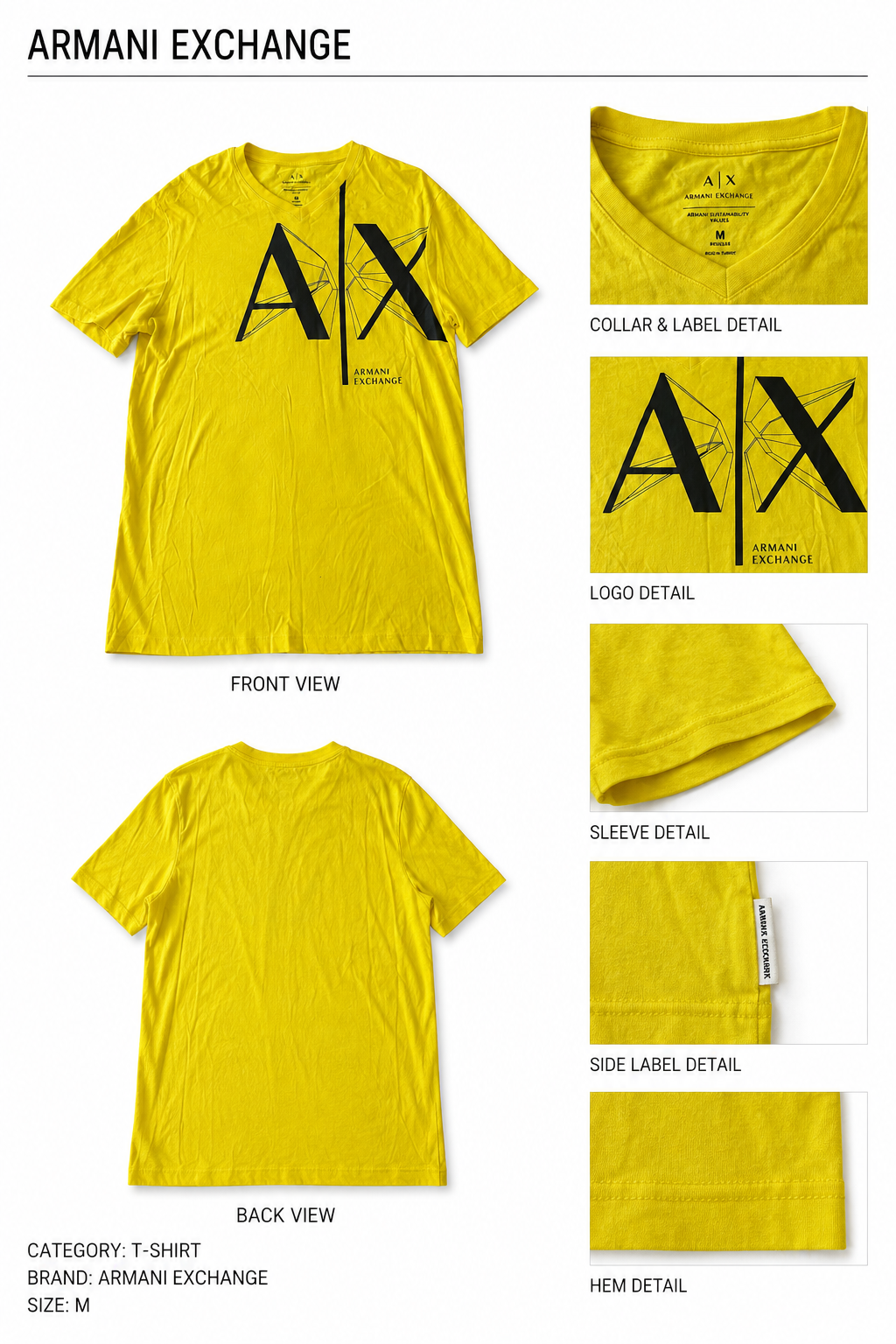Armani Exchange — Polo Cuello V, Talla M