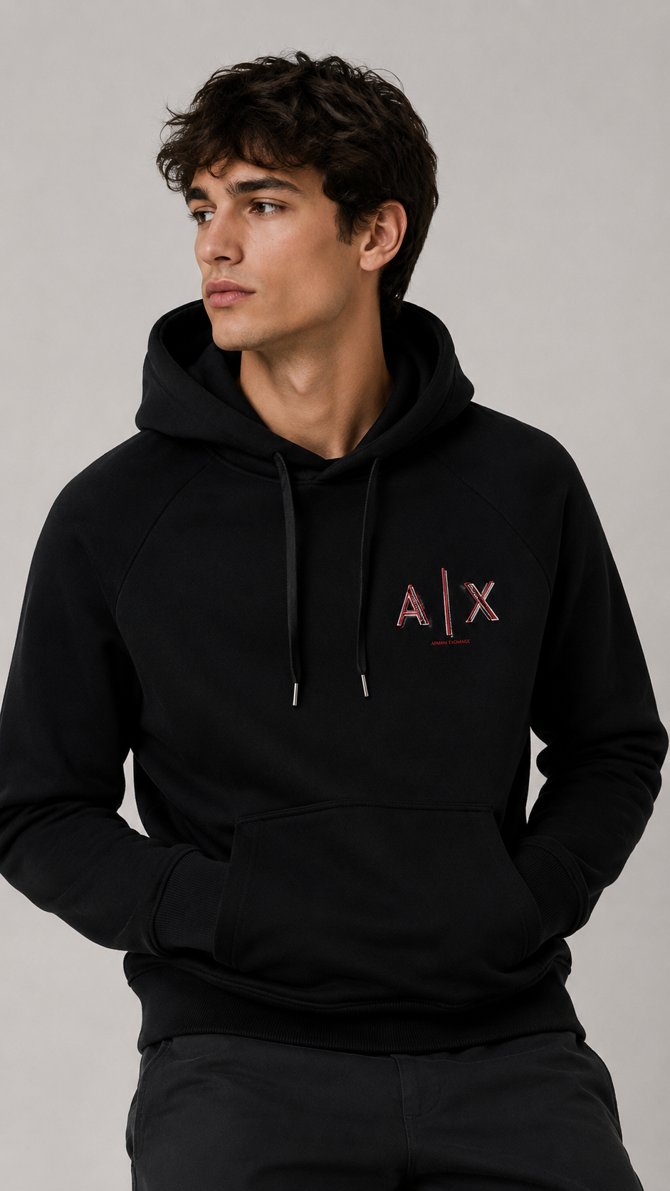 Armani Exchange — Hoodie Negro, Talla L